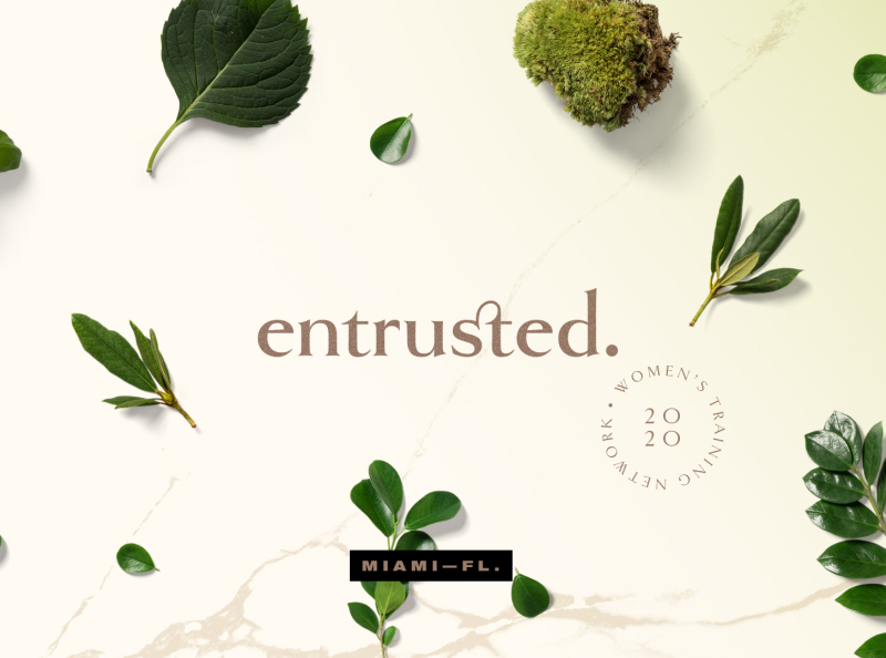 entrusted. - Branding 2020 branding coalition fl gold golden goldenbook gospel green leaf leaves ligature marble miami nature network seal training woman women