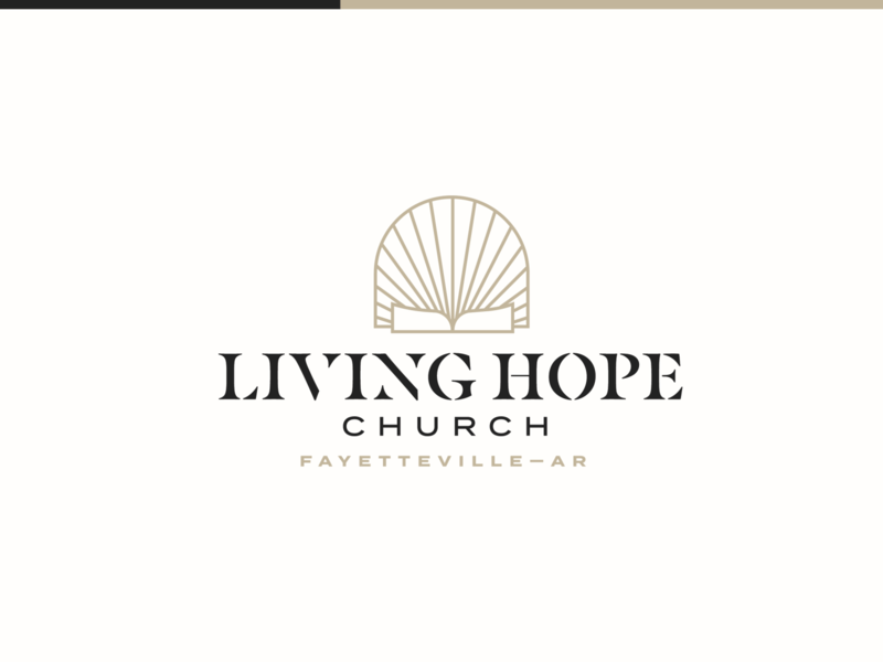 Living Hope Church Branding ar arkansas bible branding christian church gold hope icon living logo portal scripture shine stained glass stencil word