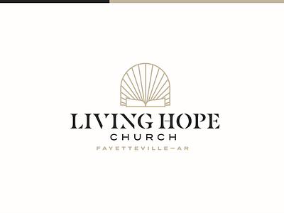 Living Hope Church Branding ar arkansas bible branding christian church gold hope icon living logo portal scripture shine stained glass stencil word
