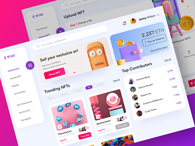 Dashboard / NFT Marketplace / Concept dashboard design nft marketplace ui ux design webdesign