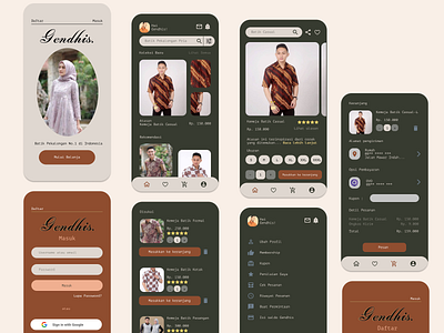 Ghendis - Batik Pekalongan Fashion Shop App app app design application application design batik batik fashion app batik pekalongan clothes fashion ui uiux ux