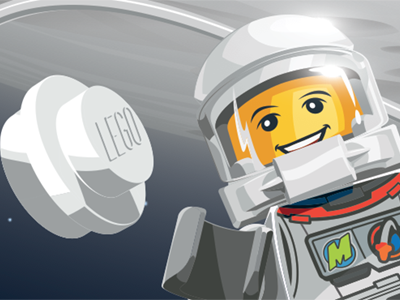 Lego space scene brick lego max shuttle space vector