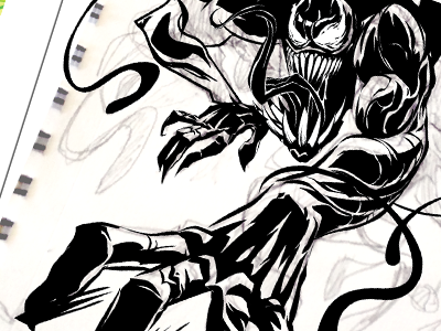 Venom climbs ink spider man spiderman venom