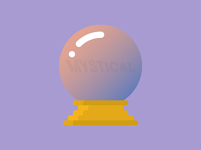 Mystical anchovy crystal ball gradient mystical shiny trip vector