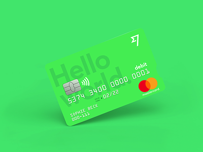 Hello world. borderless card cash debit fintech green hello mastercard more green in your pocket spend transferwise world