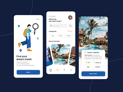 Hotel booking app app app design design dribbble flat illustration graphic design icon illustration minimal product design ui uiux ux vector web design