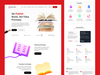 Landing page for book publishing company author book booklover branding design graphic design landingpage publish ui ux writing
