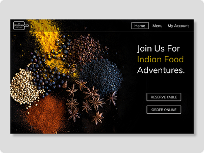 Spice of India Landing Page account adobexd bookatable design food graphic design indian landingpage menu navbar restaurant spice ui uidesign ux uxdesign webdesign website