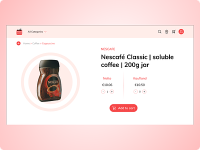 Korb: Product Page branding design ecommerce graphic design groceries logo price product red typography ui uidesign ux uxdesign website