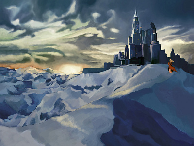 Gaming Concept Art castle concept art digital art game gaming illustration princess snow video game