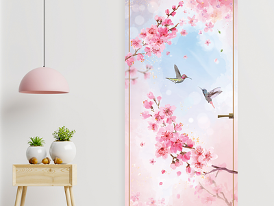 Decorative Sakura Door Artwork