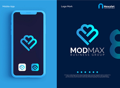 ModMax Logo app brand branding business logo design graphic design icon letter logo lettermark logo logo design minimalist monogram nexalet nexaletbrand