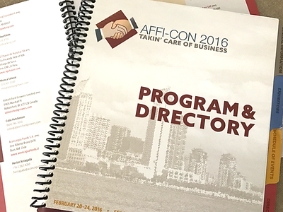 AFFI-CON 2016 Program and Directory campaign collateral directory graphic design print program