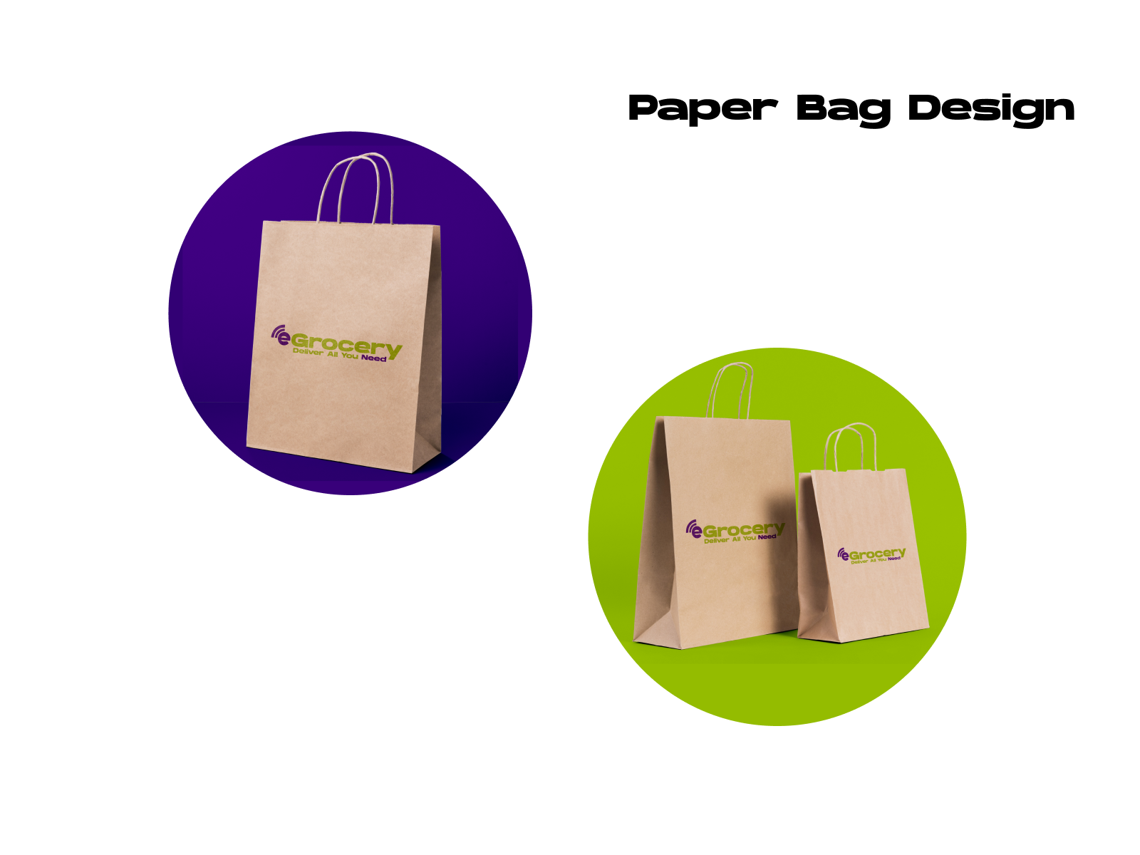EGrocery Paper Bag Design by Dmitry Tikhonchuk on Dribbble