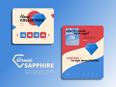 Great Sapphire | Home page design 3d blue brand identity branding design graphic design home page landing page logo logo design logo mark logotype red sapphire ui vector visual identity web webdesign