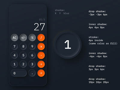 Daily UI 004 - Calculator black calculator daily 100 challenge dailyui darkmode ios mobile orange
