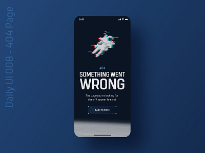 Daily UI 008 - 404 page 404page blue dailyui dailyui 008 dark glitch mobile mobile design space space 404 page uidesign