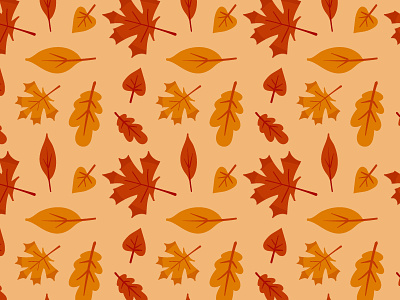 Fall Pattern autumn fall flat halloween illustration leaves orange pattern season warm