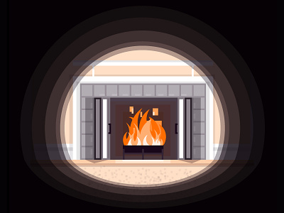 Fireplace chimney comfortable cozy fire fireplace heat orange purple santa warm winter