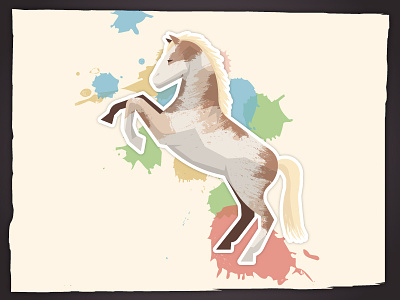 Sprinkles art design horse illustration painted pony vector