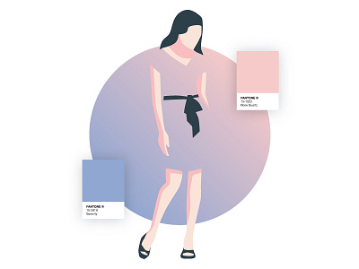 Pantone 2016 art color flat illustration of pantone the woman year