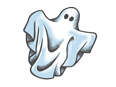 Grungy ghost blue ghost grunge halloween haunted sheet tattoo white