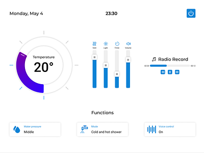 Smart shower daily ui design ui web design