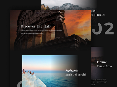 Landing Page - Discover the Italy clean landing page minimal ui uidesign user experience user interface ux uxdesign web design