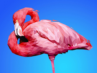 Flamingo Bird | LowPoly Illustration animal avion bird cute flamingo geometric illustration lowpoly lowpolygon modern polygon triangle