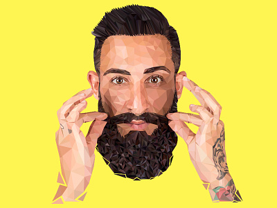 German Influencer Bartmann | LowPoly Illustration bartmann beard bearded face illustration influencer instagram lowpoly polygon portrait triangle vector