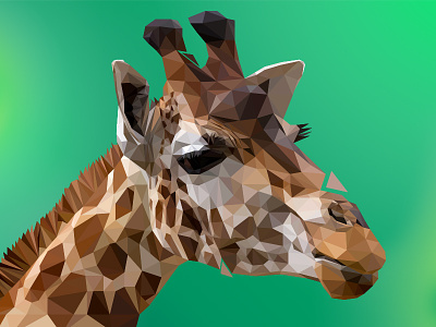 Giraf | LowPoly Illustration africa afrika animal animals giraf giraffe lowpoly nature polygon portrait safari triangle