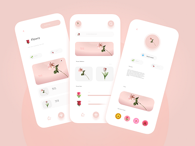 Flower App 3d app brand branding colors design flower graphic design icon illustration logo motion graphics rose typography ui ux vector