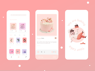 Sweet App 3d animation app brand branding cake colors design flower graphic design illustration mobile phone pink ui
