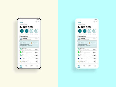 Banking app ui