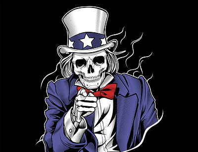 skull uncle sam iwant you poster