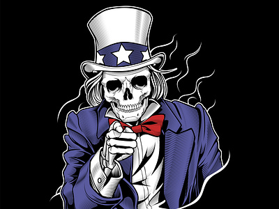 skull uncle sam iwant you