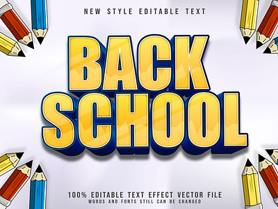 add on back school editable text effect