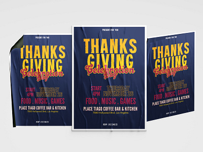 Print template Thanks Giving celebration day poster