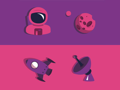 Space Icons astronaut icons illustration space