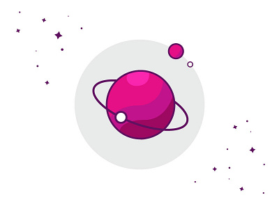 Space stuff icon illustration planet space
