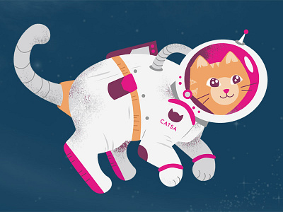 CATSA Astronaut astronaut cat illustration space