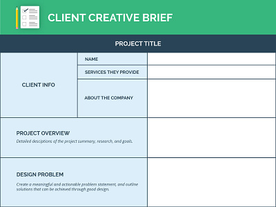 Creative Brief Chart brief chart clients layout