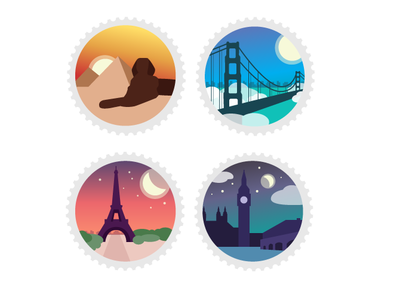 Travel Icons icons illustration stamps travel vector