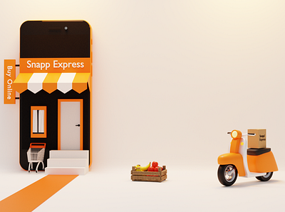 3D Snapp Express 💛 3d animation blender branding design graphic design illustration motion graphics ui vector