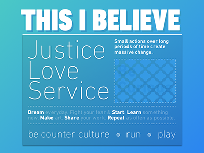 This I Believe believe design justice typography