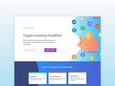 Daily UI 003: Landing Page bitcoin cryptocurrency daily ui investing landing landing page money