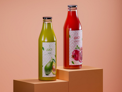 Fruit Juice branding 3d b3d blender bottle branding design fruit juice graphic design illustration ui ux vector
