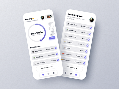 Easy Timer App UI design app ui app ui design clean timer app ui clean ui design minimal minimal app ui mobile ui design purple color design timer app ui ui ui design ui ux ui ux design