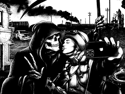 The Sign black death illustration ink media war
