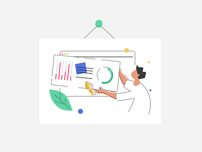 data analysis app education icon illustration ui web